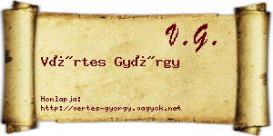 Vértes György névjegykártya