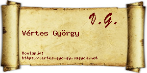 Vértes György névjegykártya